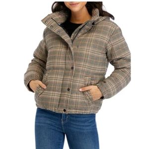 [GIANNI BINI] WOMEN'S SIZE LARGE,  PLAID ( houndstooth pattern)PUFFER COAT